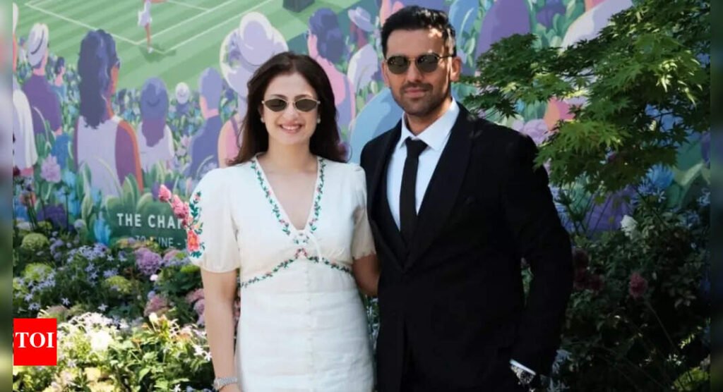 Cricketer Deepak Chahar and wife Jaya Bhardwaj serve style at Wimbledon 2025 |