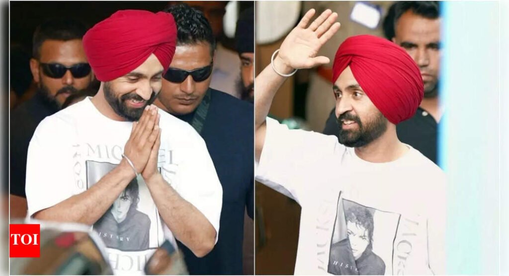 Diljit Dosanjh makes his first public appearance amid Sardaar Ji 3 row, greets paps at Mumbai airport in style | Hindi Movie News