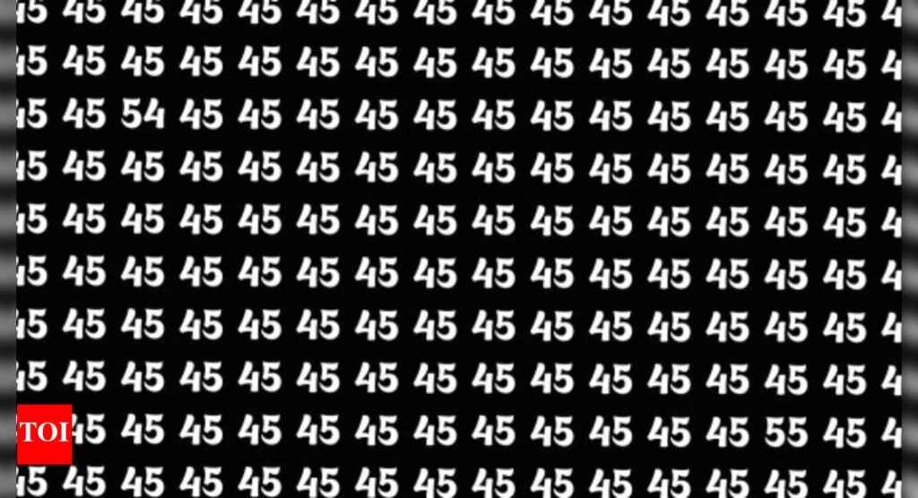 Optical illusion: Can you find 54 and 55 among the 45s within 5 seconds? |