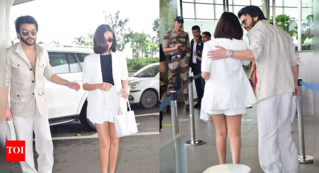 Veer Pahariya and Tara Sutaria make FIRST appearance together after almost confirming their relationship; he gets protective and holds her- PICS inside | Hindi Movie News
