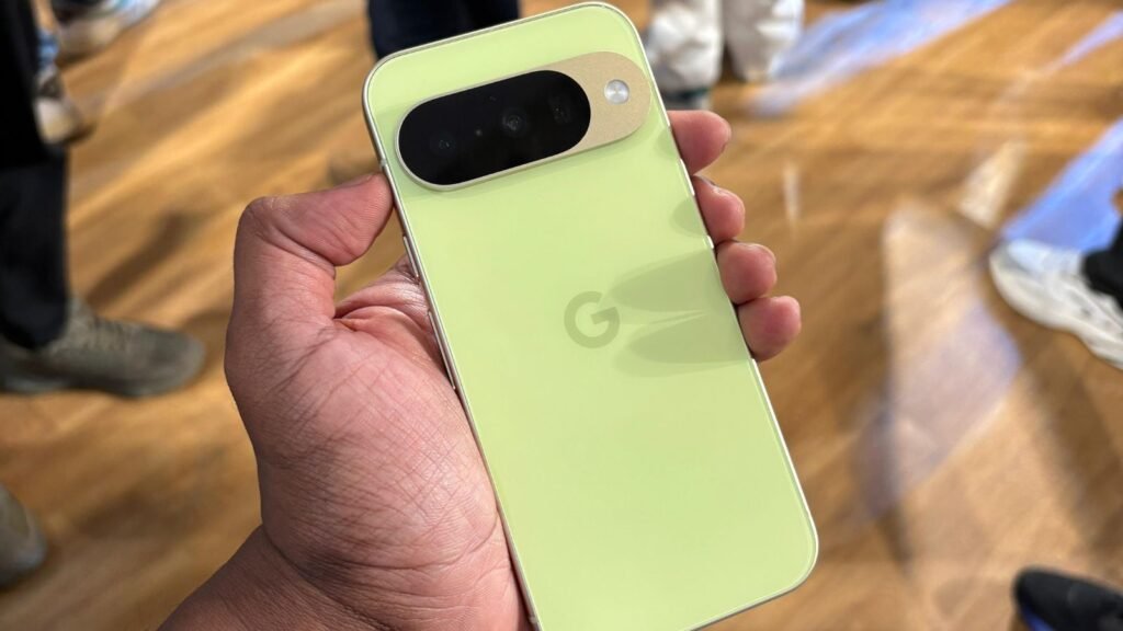 The new Pixel 10 offers no radical change in the design scheme, but comes with some refreshing colours. (Image: Bijin Jose/The Indian Express)