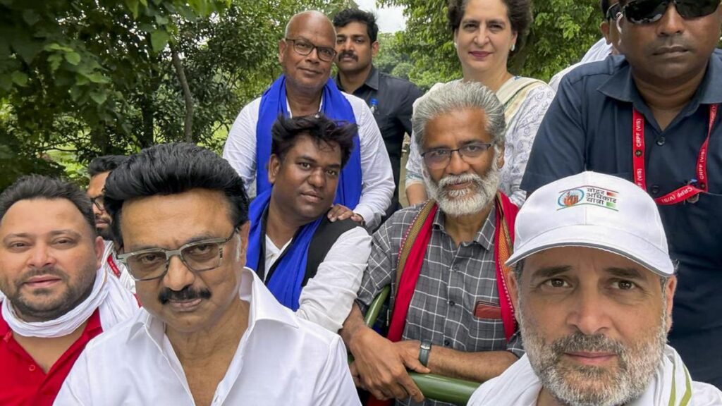 Stalin joins ‘Voter Adhikar Yatra’ in Muzaffarpur, says BJP made elections a ‘mockery’
