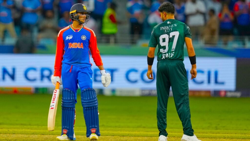 Salman Ali Agha defends tactics vs India: ‘If you deprive a fast bowler of aggression, then what’s left?’ | Cricket News IND vs PAK: Pakistan captain Salman Ali Agha has defended incidents like these where India's Abhishek Sharma confronted Pakistan's Haris Rauf multiple times during the Asia Cup Super 4 cricket match. (AP Photo)