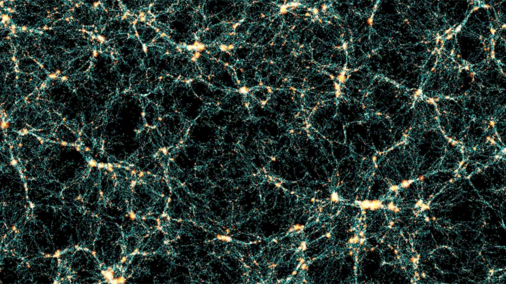 Scientists unveil Flagship 2, the largest universe simulation ever with 3.4 billion galaxies | Technology News Image extracted from the Euclid Flagship universe simulations catalogue. Each dot represents a galaxy: blue points mark galaxies at the centers of dark matter clumps, while red points denote satellites within them. (Image Source: Euclid Consortium)