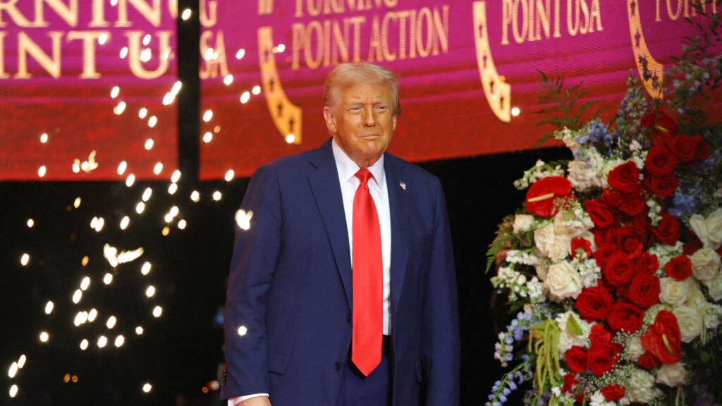 Trump honours Charlie Kirk as ‘martyr for American freedom’ at memorial | Donald Trump