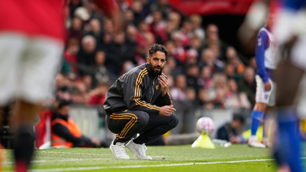 Manchester United fans sang Amorim's name on Saturday (AP Photo)