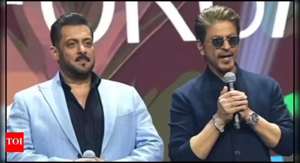 Shah Rukh Khan and Salman Khan return to Mumbai; fans and paparazzi surround the actors at airport |